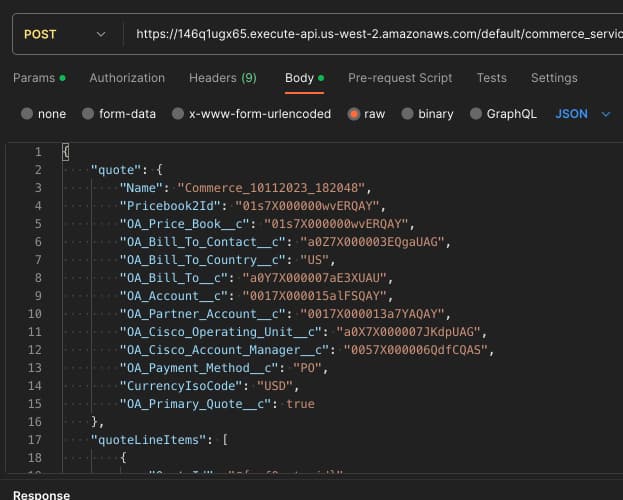 API/Postman technical proof of concept