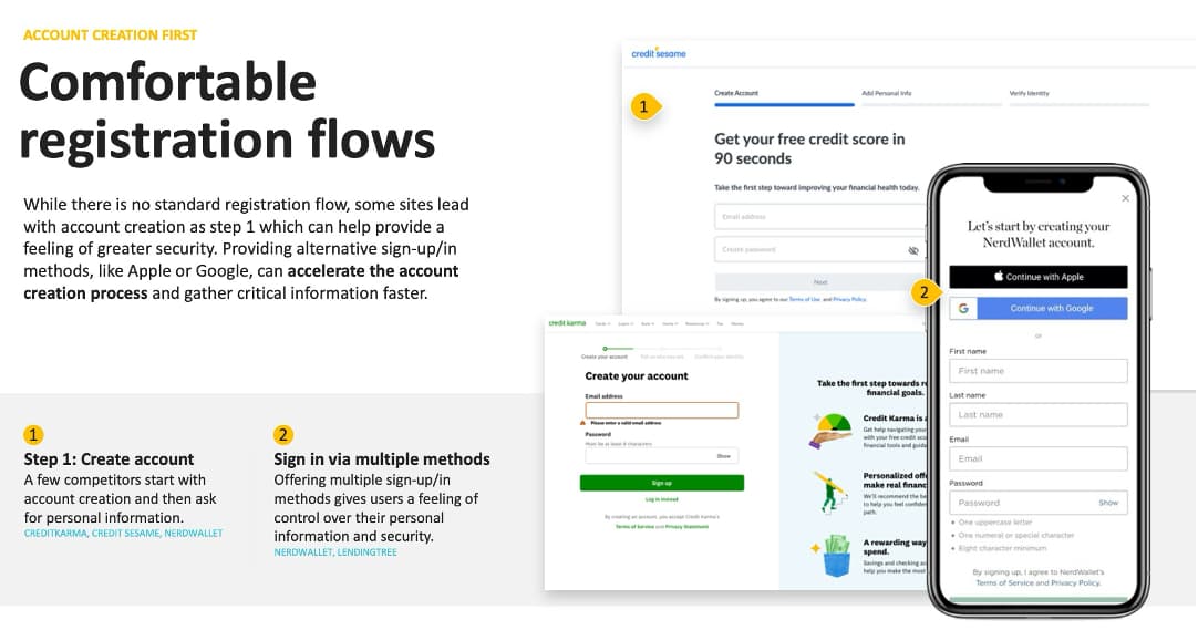 Market review: onboarding and navigation patterns