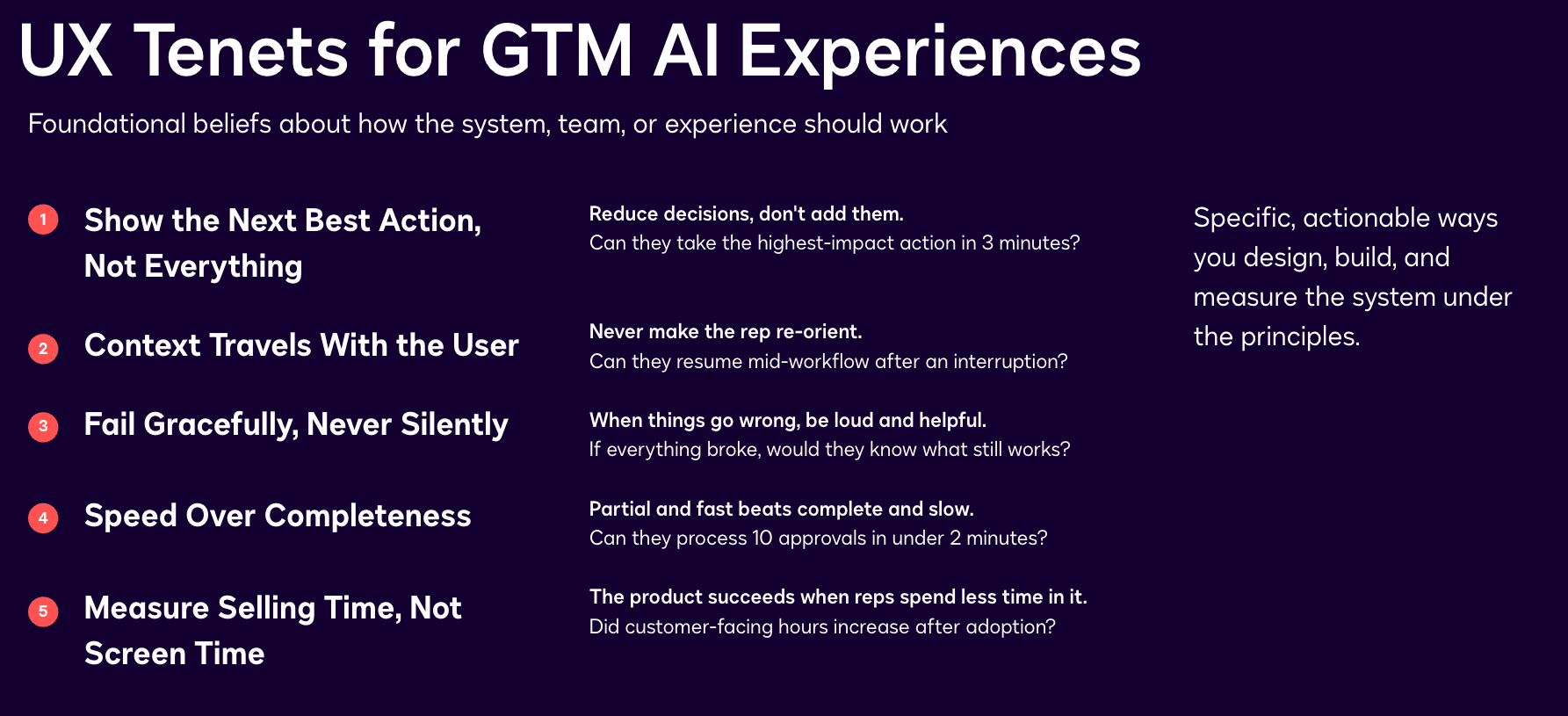 UX Tenets for GTM AI Experiences